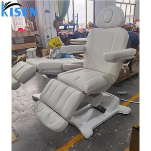 KISEN High-end Beauty Salon Furniture 3 Motors Electric Facial Spa Treatment <b>Bed</b> Luxury Esthetician White Massage Table - Product Image 3