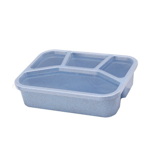 Wheat straw <b>compartment</b> <b>lunch</b> <b>box</b>, square four-<b>compartment</b> bento <b>box</b>, wheat fiber fast food <b>box</b>, portable <b>lunch</b> <b>box</b> for work - Product Image 5