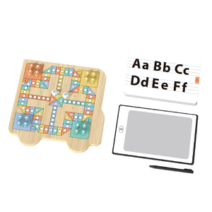 Pizarra de Dibujo y Escritura LCD 2 en 1 de Madera con Diseño de Dibujos Animados, para Aprender y Dibujar, 8.5 Pulgadas, Ajedrez Volador para Niños - Product Image 6