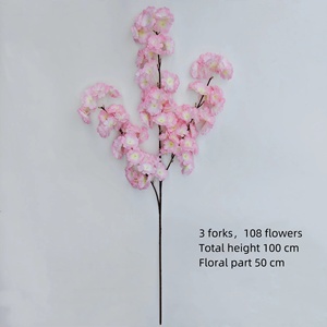 PT-YH005 Offre Spéciale 100cm Branche De Fleurs De <span class=keywords><strong>Cerisier</strong></span> Blanc Tige De Fleurs De <span class=keywords><strong>Cerisier</strong></span> Japonais Fleur De <span class=keywords><strong>Cerisier</strong></span> Arbre Fleur Brunch <span class=keywords><strong>Sakura</strong></span> - Product Image 3