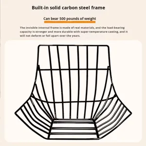 Poltrona Girevole Lawrence in Vera Pelle con Telaio in Legno Massello, Design Moderno, Rotazione a 360°, Sedia Relax <span class=keywords><strong>per</strong></span> Casa e Camera da Letto - Product Image 4
