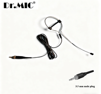 Micro-casque professionnel filaire mono-auriculaire populaire avec microphone mini noir omnidirectionnel à condensateur anti-bruit