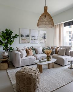 Sofá Esquinero Ahorrador de Espacio en Forma de L, 210x150cm, Estructura de Madera, Estilo Minimalista, Origen Vietnam, Garantía, Color Beige - Product Image 3