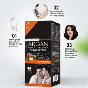 Shampooing colorant noir semi-permanent aux extraits de fruits naturels biologiques pour la coloration des cheveux - Product Image 4
