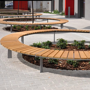 Arbre d'extérieur écologique autour du banc Conception et taille personnalisées Dessin CAO résistant au soleil et mise en page 3D Support Jardin urbain et parcs - Product Image 1