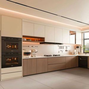 European Modern Island <b>Kitchen</b> Cabinets Style Plywood Wall Cabinet Pantry Cabinet Wooden Designs Customize Villa <b>Kitchen</b> - Product Image 5