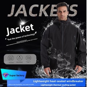 Veste bomber imperméable à fermeture éclair sur le devant, légère, sportive, pour la pêche, la navigation marine et les activités de plein air, avec capuche, pour <span class=keywords><strong>homme</strong></span>. - Product Image 2