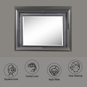 Db Sawyer Led <b>Mirror</b> Square Metallic Gray Wall Mounted Touch Switch Bathroom Use Modern Design - Product Image 5