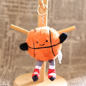 Lindo llavero de oso de peluche súper suave, colgante pequeño de baloncesto y fútbol para almacenamiento de bádminton y mancuernas, relleno de PP - Product Image 5
