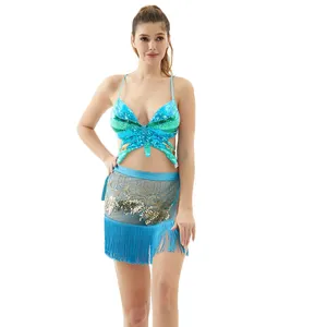 Сексуальный топ с бабочкой экзотические Клубные сценические костюмы для взрослых женщин танцевальная одежда