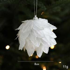 Boules de Noël incassables personnalisées avec logo, design de Noël, 8 cm, 3 pièces/boîte, boules de Noël en mousse blanches, décorations suspendues pour arbre de Noël - Product Image 5