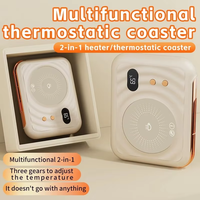 Chauffe-tasse et refroidisseur noir double fonction 2-en-1, thermostatique, avec ventilateur de refroidissement pour bureau