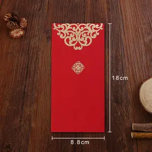 高品質のカスタムメイドの赤い封筒金箔ロゴ赤いポケットラッキーマネー封筒Ang Pao Hong Bao for Chinese New Year
