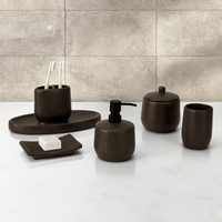 Objets décoratifs Ensemble d'accessoires de salle de bain en poly résine pour toilettes d'hôtel moderne européen
