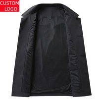 Veste en jean coupe droite grande taille imperméable avec fermeture éclair, style décontracté, pour homme, automne-printemps