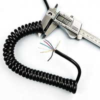 Kabel Ekstensi Tembaga Berisolasi PU PUR 6 Inti yang Dapat Disesuaikan, Kabel Spiral Pegas untuk Bangunan