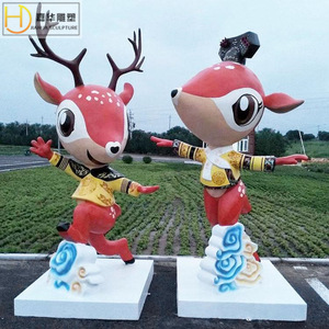 Escultura de Ciervo de Fibra de Vidrio, Decoración de Jardín para Exteriores, Figura de Animal Hecha a Mano para Montar en el Suelo - Product Image 3