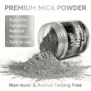 ผงโลหะสีเงิน LEQU 100 กรัม เม็ดสีเข้มข้นสูง สำหรับงานเรซิ่น งานศิลปะ และงานเพ้นท์เล็บ - Product Image 3