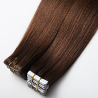 Extensions de cheveux humains à bandes adhésives injectées directement de l'usine, double épaisseur, pointes épaisses, cheveux brésiliens vierges bruts avec cuticules alignées