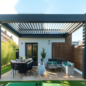 Diseño de Gazebo Moderno y Elegante en Aluminio. Pabellón Minimalista con Techo Rígido para Patio Contemporáneo. Estructura Exterior Personalizada Directa de Fábrica. - Product Image 6