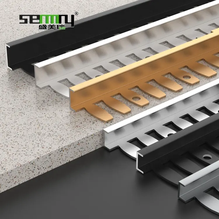 एल्यूमीनियम लचीला मंजिल ट्रिम घुमावदार मंजिल टाइल बढ़त ट्रिम के लिए टुकड़े टुकड़े फर्श संक्रमण स्ट्रिप्स