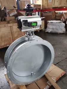 Doppel flansch Typ DN600 Abgas behandlung Luft klappe Manuelle Turbine Belüftete Absperr klappe mit SS304 - Product Image 2