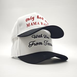 Casquettes de baseball en coton à 5 panneaux personnalisées en gros, avec logo brodé, bicolores, pour sports de plein air et voyage, style A-Frame - Product Image 2