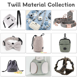 Mewah kustom Logo tidak ada tarik Twill Anjing Harness Set pribadi kerah hewan peliharaan katak klip tali anjing LOQ MOQ produsen - Product Image 5