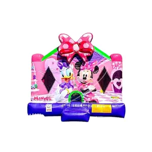 Feest Opblaasbare Uitsmijter Minnie Mouse Springkussen Springkasteel Bounce Huis Voor Kinderen