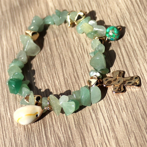 Nouveaux Accessoires De Mode en pierre naturelle enfants bracelet de charme avec petit bracelet en coquille - Product Image 2