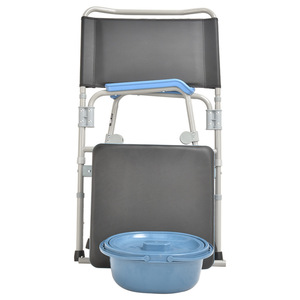 Silla de Inodoro Plegable Portátil para el Cuidado en el Hogar con 6 Niveles de Ajuste de Altura para Uso en Baño de Personas Mayores y con Discapacidad - Product Image 3