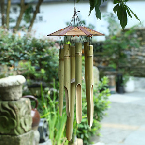 Campanas de Viento de Bambú Hechas a Mano, Decoración de Jardín para Exteriores, Estilo Retro para Colgar en la Pared, Estilo Bambú Natural 1 Estilo 2 - Product Image 4