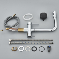 Laiton chromé extractible filtré alibaba robinet de cuisine double poignée eau potable chaude froide 3 voies filtre Purification mitigeurs