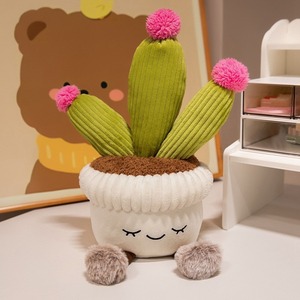 Oso de Peluche Creativo Súper Suave de Algodón PP, Juguete de Peluche con Simulación de Flor de Girasol en Maceta, Cactus Rosa, Lirio de Cala, para Aliviar el Estrés - Product Image 3