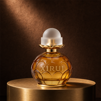 Flacon de parfum vide en verre ambré gaufré de luxe, avec logo personnalisé, contenant en verre pour parfum