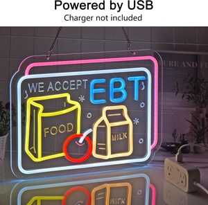 Letrero de Neón Personalizado con Logotipo EBT, Luces de Neón Decorativas para Colgar en la Pared, Letreros de Neón Personalizados para Tiendas de Comestibles - Product Image 3