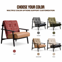 Fauteuil lounge 3 places, pieds en bois massif, style italien moderne, extensible, revêtement écologique, confortable, pour la maison, le bureau, la salle à manger, l'hôtel