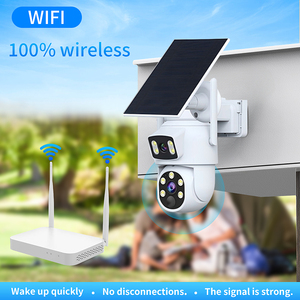 Système de sécurité CCTV 4 canaux avec vision nocturne, <span class=keywords><strong>NVR</strong></span> LCD, caméra IP WiFi domestique, système de panneaux solaires basse consommation, carte SD Cloud - Product Image 5