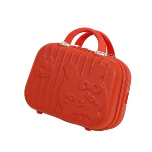 Mini estuche <span class=keywords><strong>de</strong></span> maquillaje <span class=keywords><strong>de</strong></span> dibujos animados <span class=keywords><strong>de</strong></span> conejito <span class=keywords><strong>de</strong></span> 14 pulgadas con cierre <span class=keywords><strong>de</strong></span> cremallera, dos asas y cadenas, decoración ABS PP, <span class=keywords><strong>maleta</strong></span> <span class=keywords><strong>de</strong></span> mano cosmética - Product Image 2