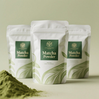 Imprimé personnalisé OEM ODM feuille d'aluminium de qualité alimentaire finition mate 50g 100g pochette debout sac fermeture éclair mylar Matcha sac de poudre