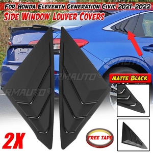 2pcs Car Rear Side <b>Window</b> Louver Covers Vents Trim <b>Window</b> Shutters <b>Shade</b> for Honda for Civic 11th Eleventh Generation 2021-2022 - Product Image 1
