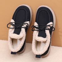 Chaussures décontractées à lacets en suède pour femmes, vente en gros directe d'usine, chaussures plates décontractées en peluche
