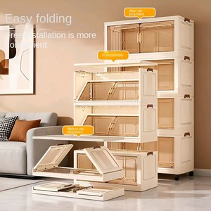 Thiết kế ZD803-1 hiện đại không lắp đặt Tủ lưu trữ gấp 1 lớp Kệ nhựa dung tích 10-20l cho đồ chơi gia dụng - Product Image 2