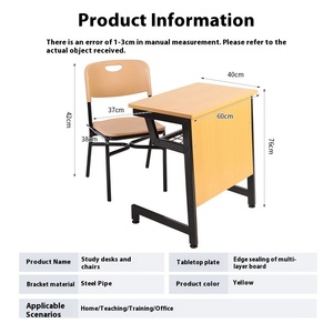 Phong cách hiện đại Trung Học Bàn và ghế đặt Philippine lớp học đồ nội thất sinh viên với bàn gỗ và kim loại ghế - Product Image 5