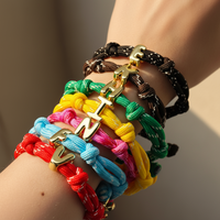 CE Certified Trendy <strong>Hot</strong> <strong>Selling</strong> Unisex Christmas Gift Customization 3D Small Letter Colored <strong>Rope</strong> Woven <strong>Bracelet</strong>