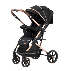 Poussette bébé deux places à fort impact, pivotante, pliable, adaptée aux bébés assis, avec poignée - Product Image 1