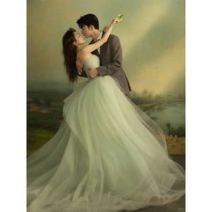 High End Retro Wedding Dress Strapless Tulle Ball Gown Natural Waistline Vintage Style Photography Studio Use - Product Image 5