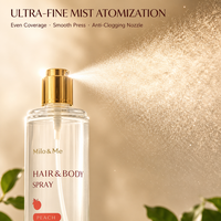 Flacon pulvérisateur personnalisé pour cheveux et corps 100ml 120ml 150ml 250ml avec pompe dorée pour lotion parfumée et emballage de soins personnels