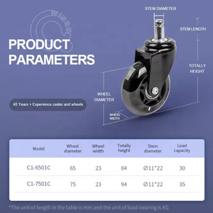 65 mm <strong>Replacement</strong> <strong>Casters</strong> Wheels for Office Chair - Product Image 5