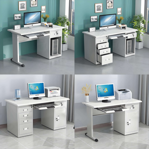 โต๊ะคอมพิวเตอร์เหล็กปรับระดับได้สไตล์โมเดิร์น เฟอร์นิเจอร์สำนักงานสำหรับโฮมออฟฟิศหรือห้องอ่านหนังสือ โต๊ะคอมพิวเตอร์สำหรับผู้ใหญ่ - Product Image 4